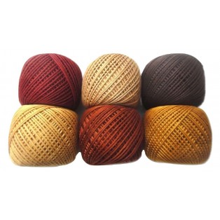 LOT 10 SHADES of BROWN 6 Ply Strand Cotton Thread Yarn Cross Stitch Embroidery